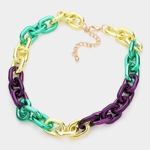 Mardi Gras Multi Color Chain Necklace
